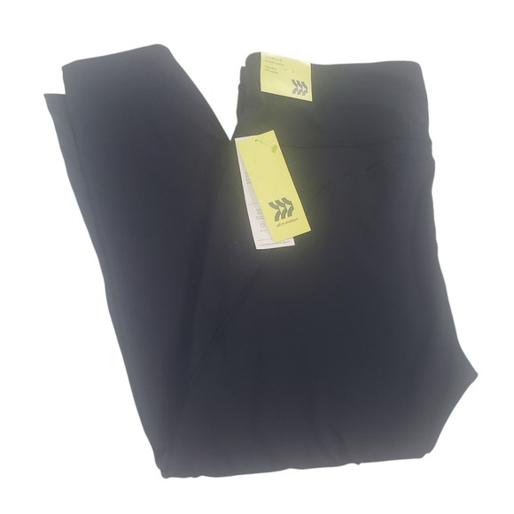 All In Motion Cropped Leggings Womens Black 7/8 Contour Power‎ Waist High Rise - Picture 1 of 10